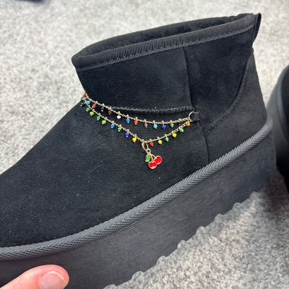 New! Olivia & Kate New York black jewel booties size 8